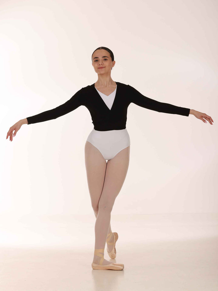 Cache-cœur crossover en maille pour danse, ciblé pour femme, design croisé élégant, parfait pour la pratique de la danse ou les échauffements, deux longues bandes pour l&