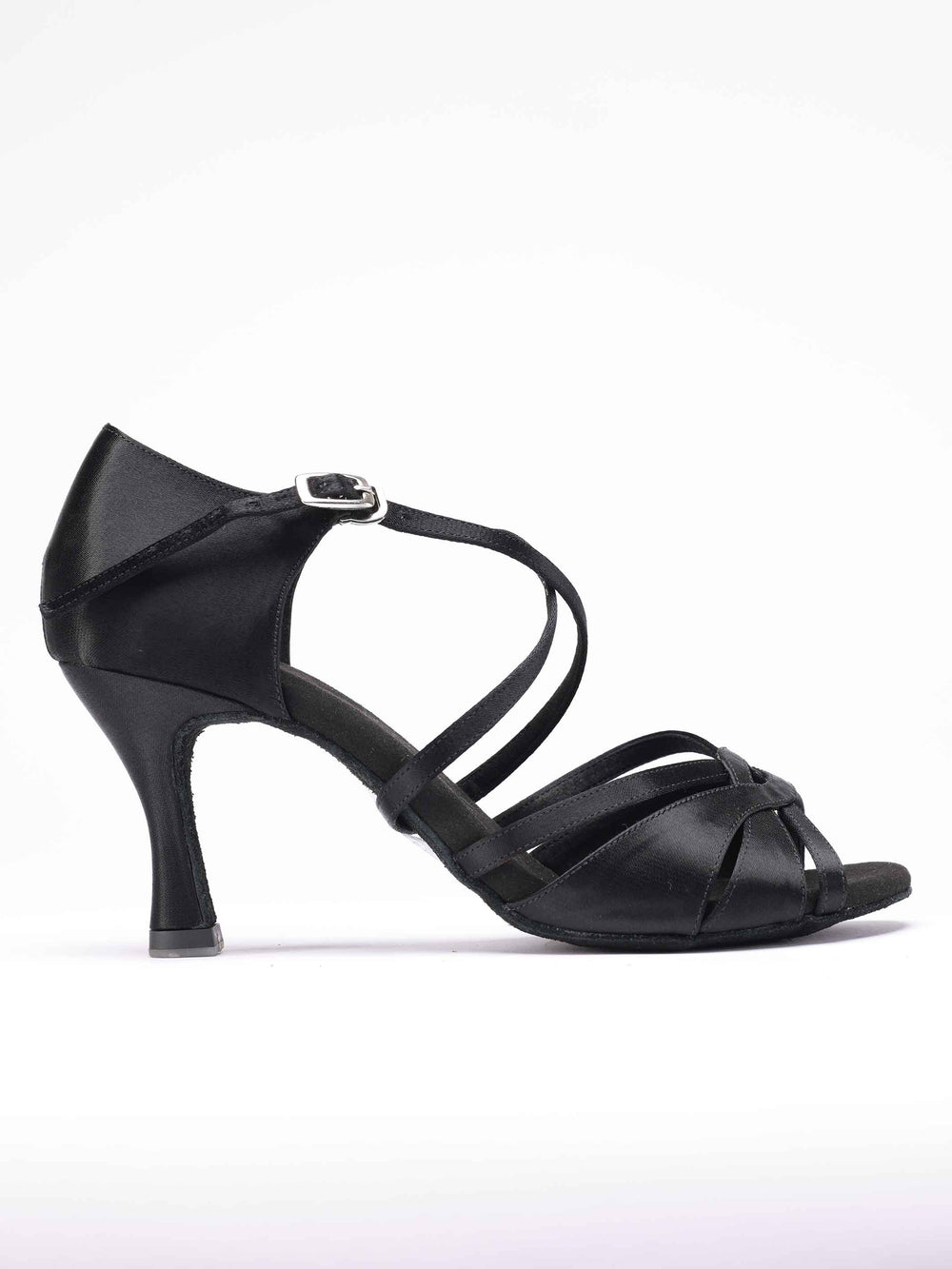 Chaussures de danse latine pour femmes, modèle Stella, couleur noir - vue de côté