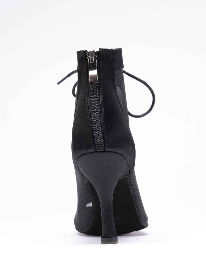 Chaussures de danse latine pour femme, modèle Luciana, panneaux latéraux en mesh respirant, laçage à l&
