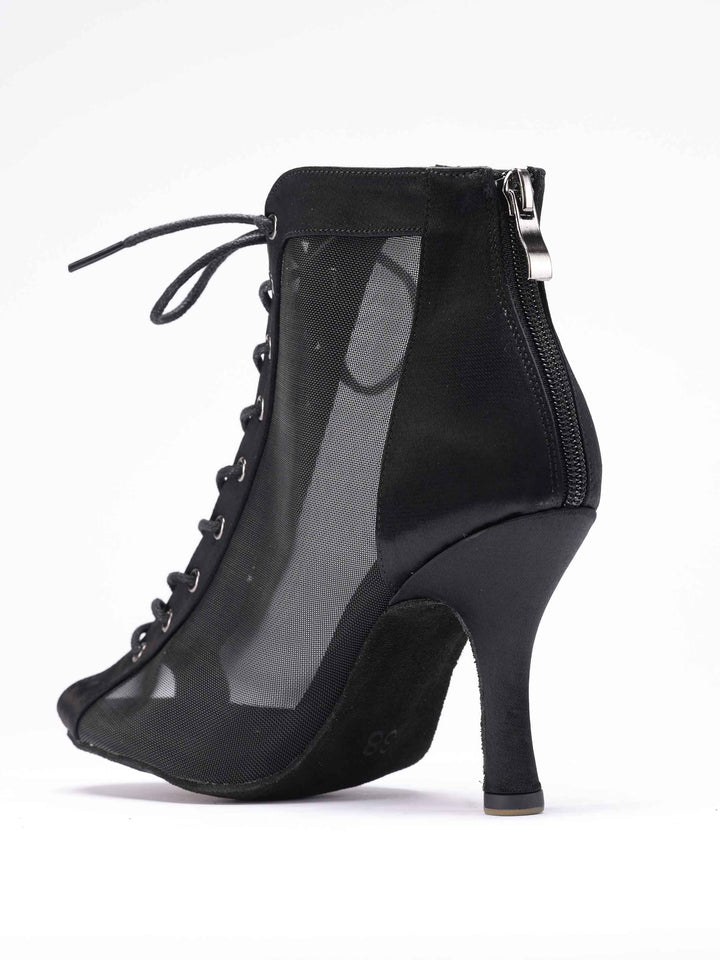 Chaussures de danse latine pour femme, modèle Luciana, panneaux latéraux en mesh respirant, laçage à l&