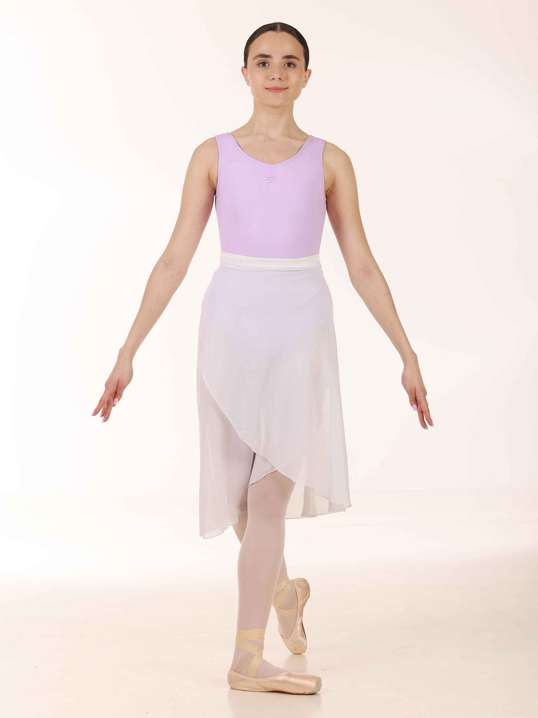 Jupe longue portefeuille en mousseline pour la danse, femme, couleur blanc
