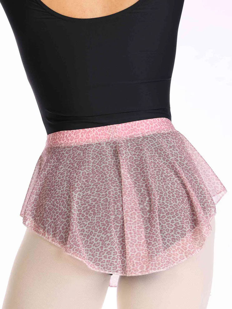 Skirt of Danse of Ballet with a coupe Ovale for women - Color Leopard - vue arrière gros plan