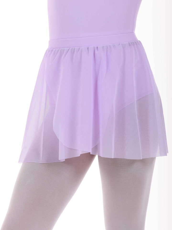 Skirt of ballet in tulle with enfiler for girls, taille élastique, couches superposées, couleur lilas
