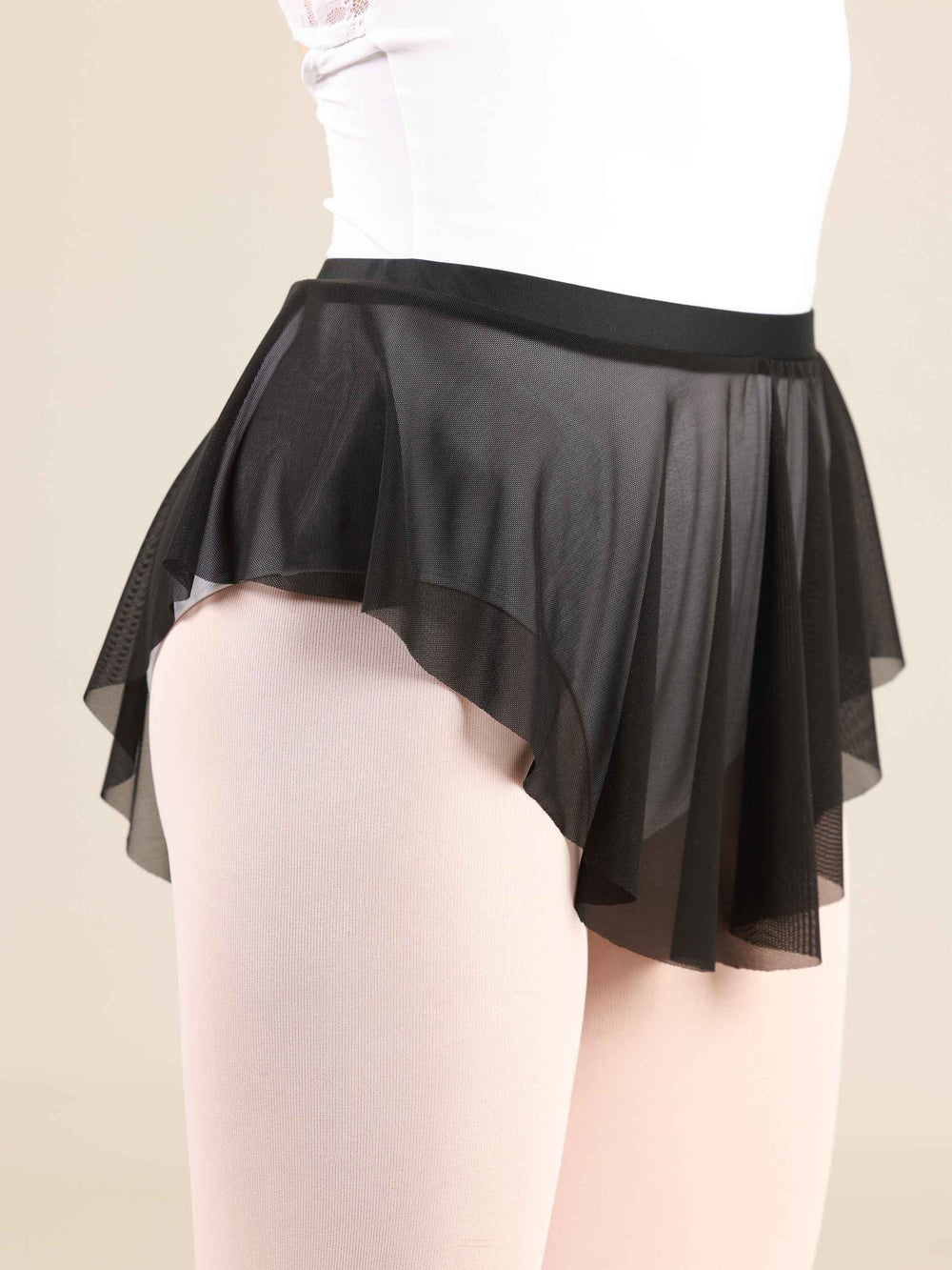 Jupe de Danse de Ballet avec une coupe Ovale pour femme - Couleur Noir - vue de côté