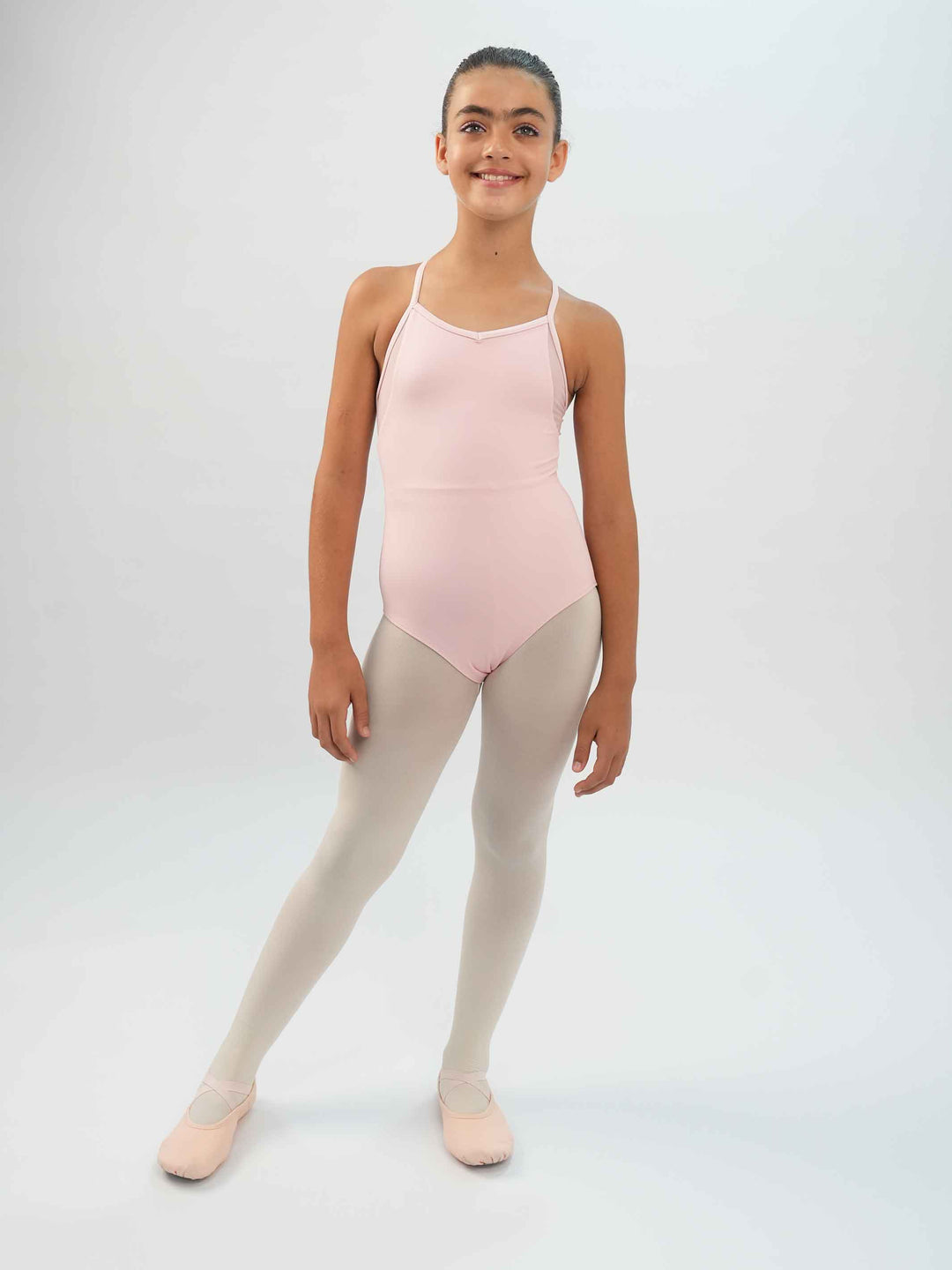 Body bambina en camisole avec détails en mesh sur les côtés et bretelles X à l&