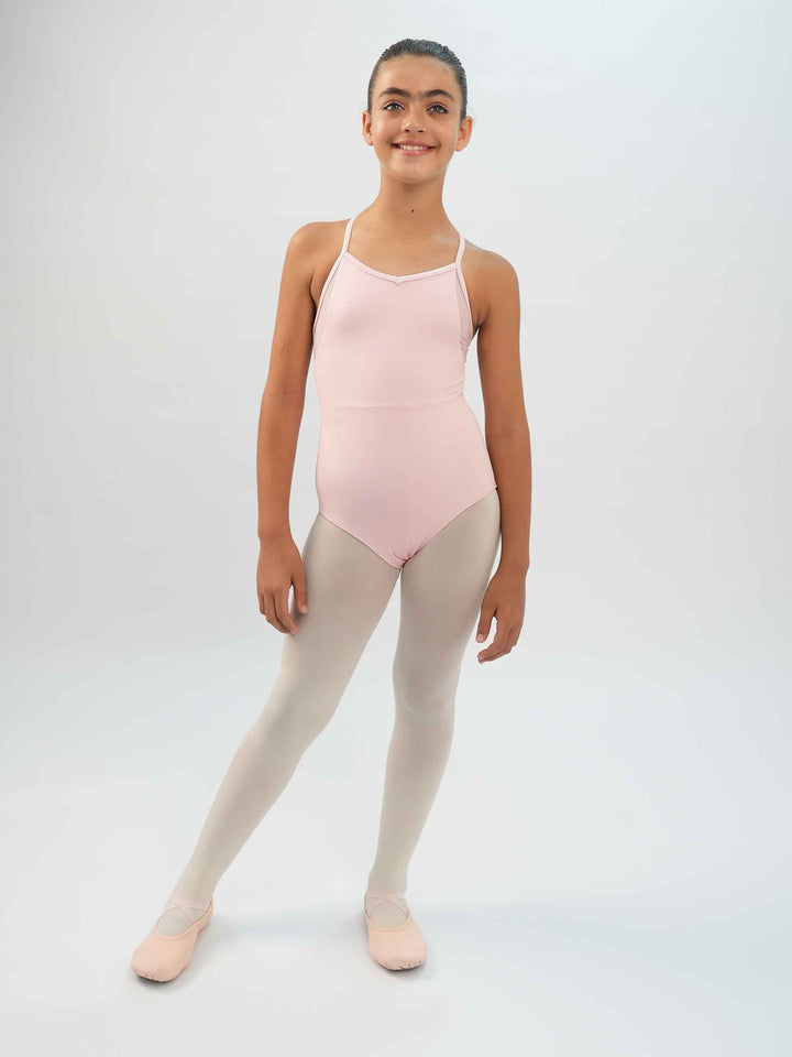 Body bambina en camisole avec détails en mesh sur les côtés et bretelles X à l&