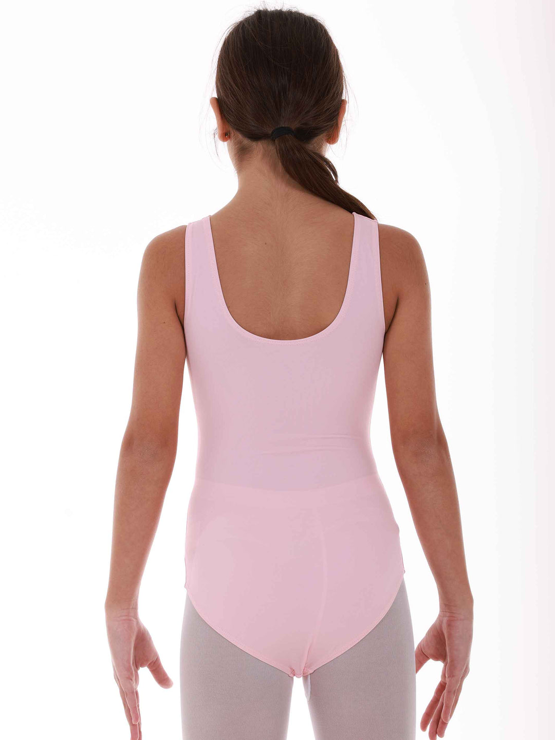 Justaucorps de ballet à manches tank pour enfant, avec un design pincé à l&