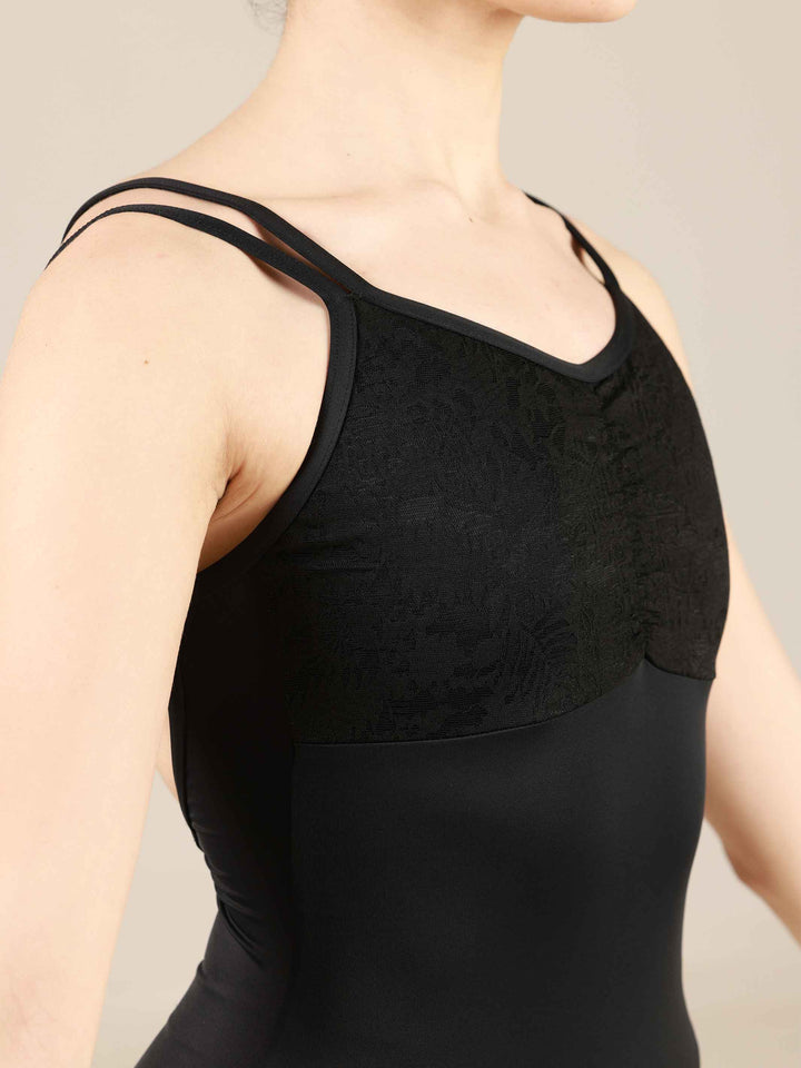 Leotards de ballet for women en camisole, avec mesh sur le buste, pinces à l&