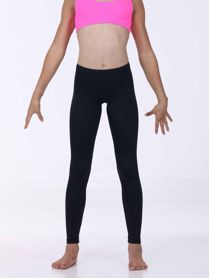Legging de danse negro para niña – taille basse et coupe ajustadoe pour une liberté totale de movimiento.