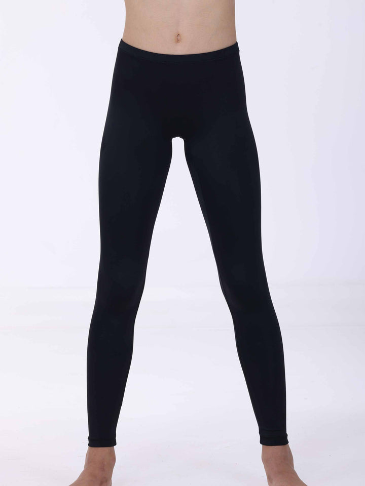 Legging negro basique para niña – design épuré y matière fluido adaptée à la danse.