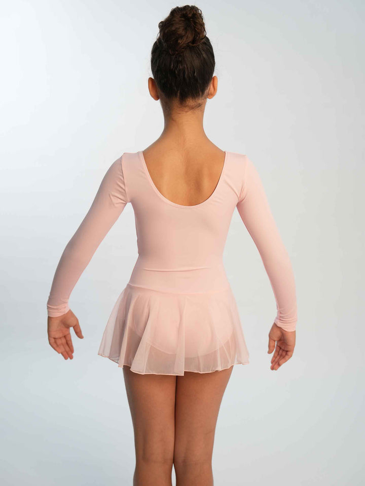 Abito de ballet à maniche lunghe da bambinas, avec pinçage à l&