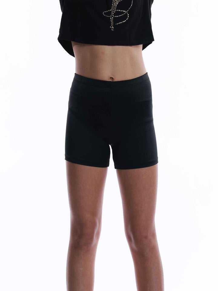 Short basique de danse et gymnastique for girls, black, avec forme culotte pour un ajustement comfortable. Size élastique de 2 cm pour un maintien parfait et coupe courte pour une freedom of movement optimale. Parfait pour les class de danse, la gymnastique et autres activités sportives