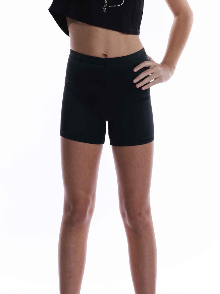 Short basique de danse et gymnastique for girls, black, avec forme culotte pour un ajustement comfortable. Size élastique de 2 cm pour un maintien parfait et coupe courte pour une freedom of movement optimale. Parfait pour les class de danse, la gymnastique et autres activités sportives