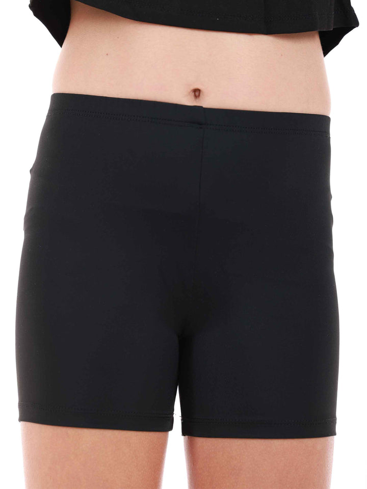 Short basique de danse et gymnastique for girls, black, avec forme culotte pour un ajustement comfortable. Size élastique de 2 cm pour un maintien parfait et coupe courte pour une freedom of movement optimale. Parfait pour les class de danse, la gymnastique et autres activités sportives