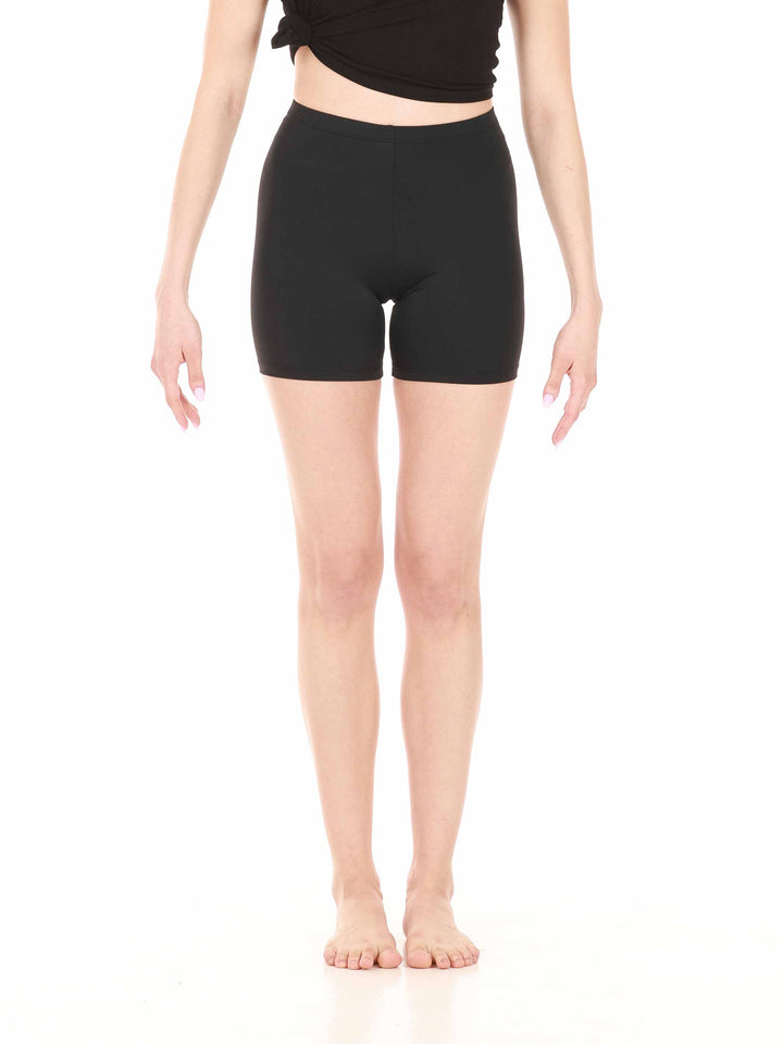 Short basique de danse et de yoga for women - coupe fittede, taille Moyenne, tissu stretchy et breathable - couleur black