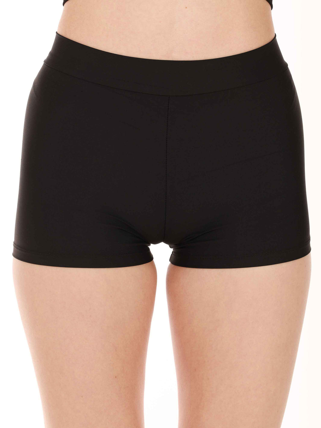 Short taille basse per la danse e le yoga, coupe brief, couleur nero, da donna - vue di face